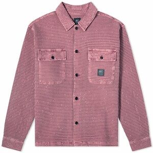 brain dead waffle snap front overshirt raspberry maroon xl unisex